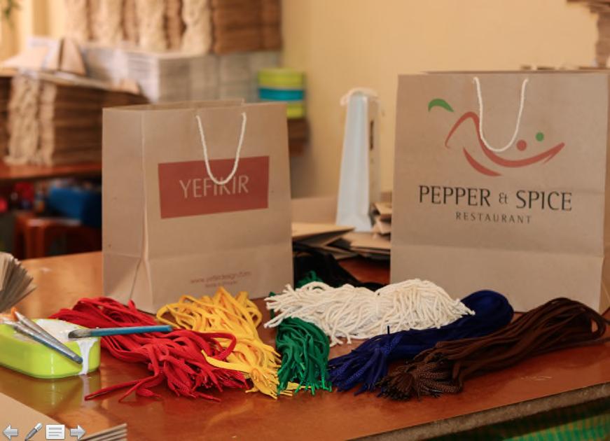 Pick Your Color Each Teki Paper Bags includes handles of the following colors.
