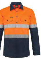 - SHIRTS SHIRTS WS6032 LIGHTWEIGHT HI VIS TWO TONE HALF PLACKET VENTED COTTON DRILL SHIRT WITH SEMI GUSSET SLEEVES AND CSR