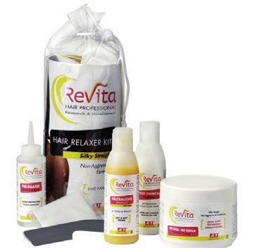 REV/20 REVITA relaxer kit Non-agressive formula for silky and straight hair. Complete kit for two full applications.