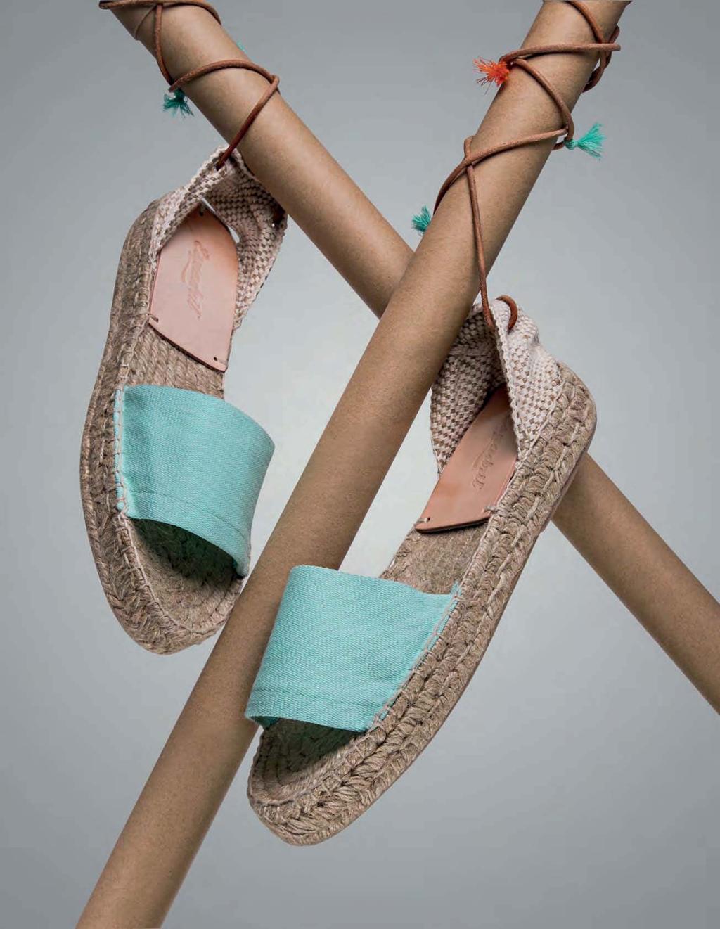 THE NEW BLUE ESPADRIL, R800, ESPADRIL SOLE MATE A touch of turquoise, tied-up laces and a woven sole, the espradille is a