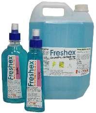Low Alcohol* Content About Freshex: An Aerosol Free Water-Alcohol Based Range of Room Fresheners. Freshex is available in many variants based on Floral, Citrus & Cologne Bases.
