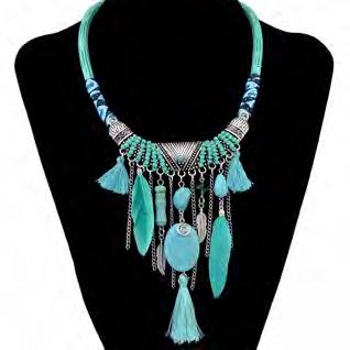 Necklaces in Turquoise, Dark blue, Brown or Black.