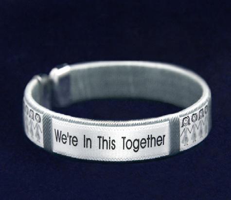 Comes in optional gift box. (B-02-7) Size: 8 1/2 in. Qty: 18/pkg. Hope Strength Courage Bracelet.
