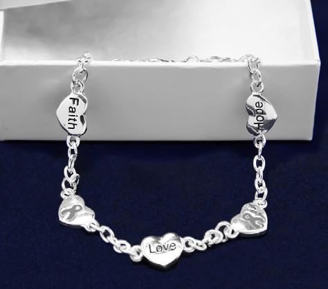 Beautiful sterling silver plated stretch bracelet that has gray beads with a silver ribbon. Comes in optional gift box.