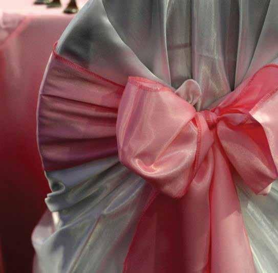 Chair Sashes Transform your event with our Organza or Satin Chair Sashes.