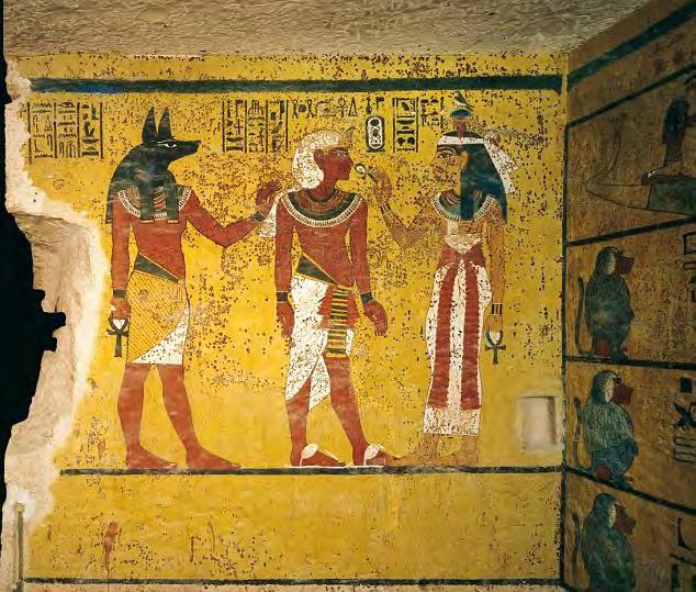 The Burial Chamber was the only room that had wall decorations. Part of the wall was removed so the golden shrines could be brought into the room.