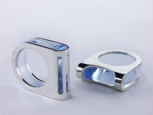 Dizzy Multi Fill Ring Silver, Perspex