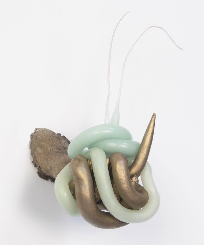 Life Forms (Candle Hand) Bronze, wax, wick 10 x