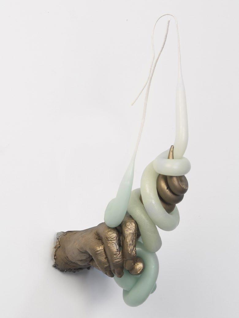 Life Forms (Candle Hand) Bronze, wax, wick 12 x