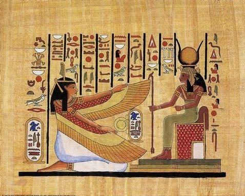 Papyrus Egyptians invented papyrus, a paper made from thin slices of reeds laminated in strips.
