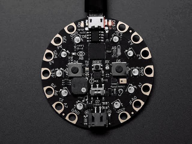 Understanding the Code Before moving forward, let's take a moment to look at the code for this project. The code was created using Microsoft MakeCode for Adafruit, a web-based code editor.