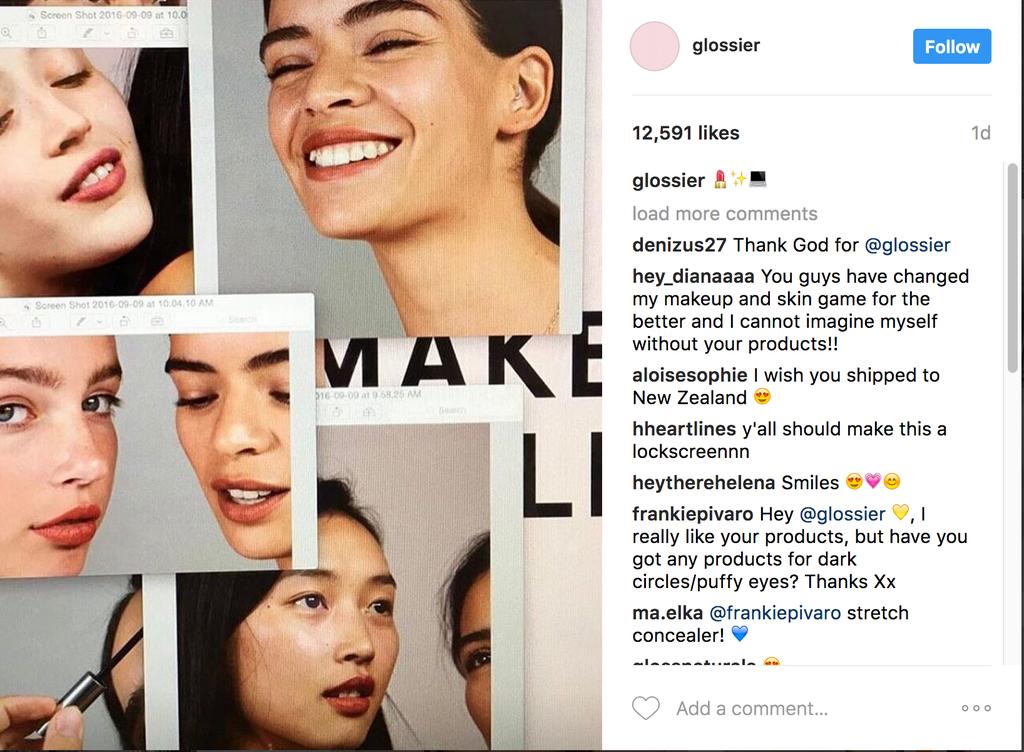 THE MARKET o Glossier is a makeup and skincare company o Glossier predominantly attracts millennials that are
