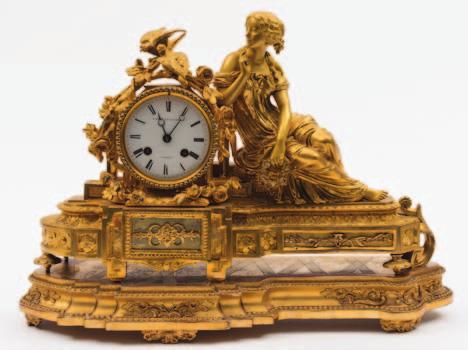 757 757 Lacroix & Falconet a Geneve, an ormolu mantel clock the eight-day duration movement striking the hours and half-hours on a bell, with the backplate stamped with the trademark of the blanc