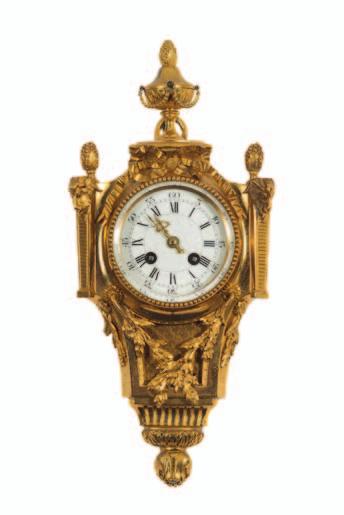 766 766 Samuel Marti, an ormolu French wall clock the eight-day duration movement striking the hours and half-hours on a bell, the backplate stamped with the trademark of the maker Samuel Marti,