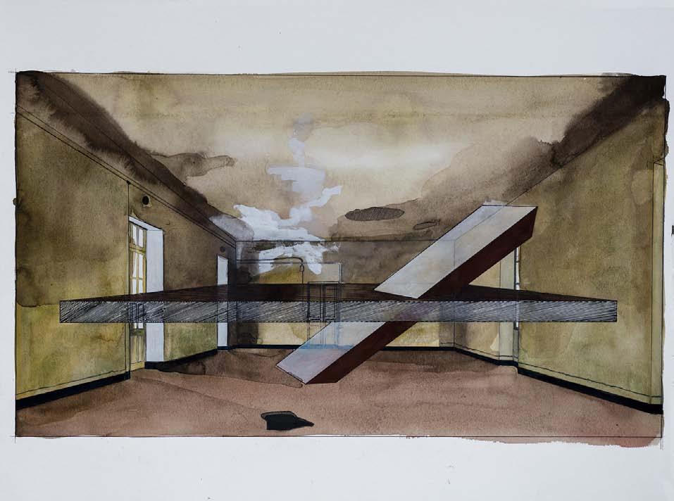 Georges Rousse «Arles», 1986-2015, watercolor and ink on paper, 42 x