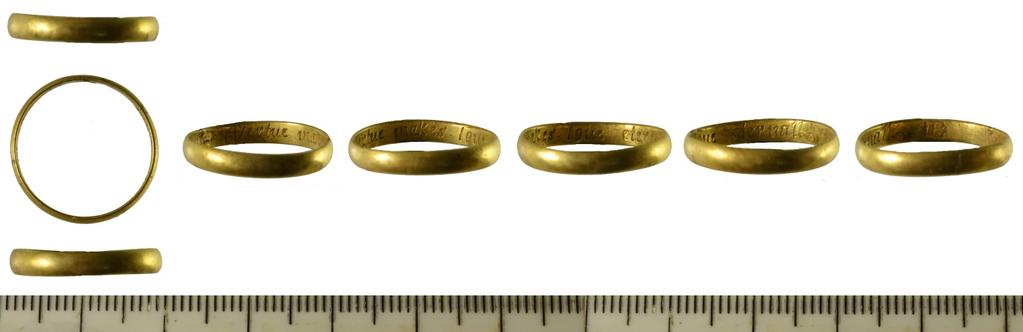 Small finds Information supplied by Faye Minter Introduction A single small find (SF1001) was assigned from the evaluation. It is a gold ring which was recovered from 0018 through metal detecting (Pl.