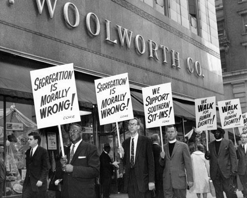 Engage Demonstrators, including many ministers, picket the F.W.