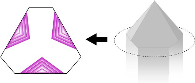 Thomas Hainschwang (Gemlab) reported on a synthetic ametrine showing the flamelike pattern with different orientations in each colour area.