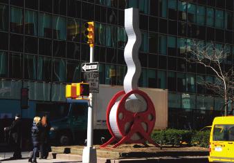 Right: Flatiron, 2013. Aluminum, 18 x 6.5 x.75 ft. Center right: Seagram, 2013. Steel, 20 x 9.4 x 3.3 ft. Bottom right: Empire State, 2013. Steel, 15 x 10 x.9 ft.