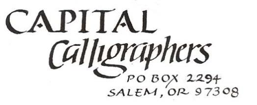 About Capital Calligraphers Capital Calligraphers' mission is to promote the study, teaching, and practice of calligraphy and related arts.