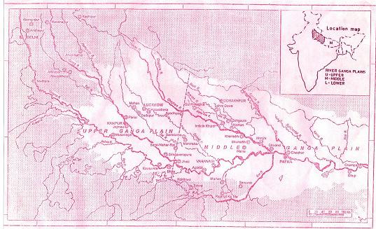 EVOLUTION OF CULTURE IN THE UPPER GANGA VALLEY 4 Map No. 1: Area Map of Upper Ganga Plain The word Doab is a Persian word consisting of Do-two, Ab-water, which means the land between two waters 8.