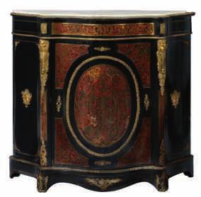 LOT 654 A late Victorian, Early Edwardian meuble d appui en deuil, with marquetry