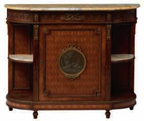 three-door meuble d appui in ebonised wood, with Boulle marquetry and brass mounts,