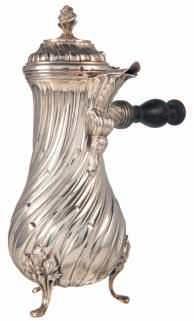 silver mounted turbo shell in the 17thC manner, Brussels hallmark between 1830-1868,