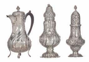 Belgian (Southern Netherlands) 1815-1830 hallmarked marabout, H 14-15 cm, total silver weight 519 g LOT 742