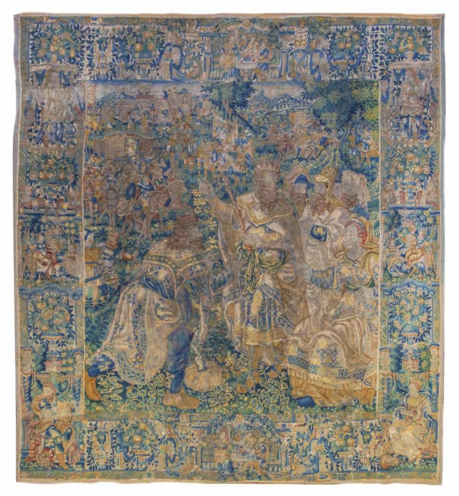 186 LOT 836 A 16thC Flemish biblical tapestry depicting Ahasverus