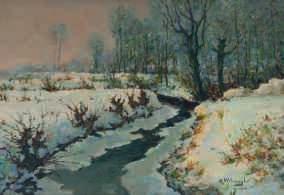 , rural landscape, oil on canvas, 118,5 x 200 cm 400-800 205 LOT 929