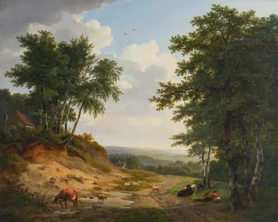 210 LOT 950 Verboeckhoven E. & Hellemans P. J., the break, dated 1825, oil on canvas, 82 x 103 cm; ex exhibition Furament 2014 - museum Hof van Melijn - 9.5-22.6.