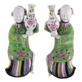 LOT 113 Two Chinese famille rose export porcelain teapots and