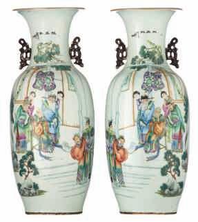 LOT 148 A Chinese famille rose vase, decorated with an