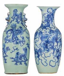 LOT 178 A pair of Chinese famille rose hexagonal vases, decorated to one side with Immortals and to