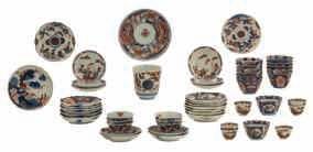 LOT 266 A lot of 35 Chinese Imari porcelain dishes, second quarter of the 18thC, ø 22-28 cm LOT 267 Two Japanese