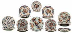 branches and roundels, decorated with ladies, 18th/19thC, ø 29,4-25,5 cm LOT 271 A lot of various Japanese Arita