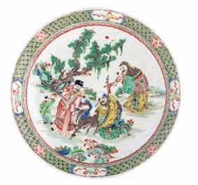 LOT 308 A lot of twelve Chinese porcelain dishes decorated with polychrome enamels, later 18thC,