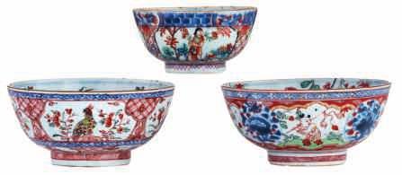 three bowls are decorated with the Cherry Picker after