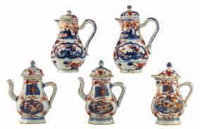 border in Imari colours, the other set with flower scrolls in blue, black and gold enamels, Yongzheng,
