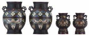 LOT 391 A Chinese polychrome vase, decorated with an animated scene with figures, H 57,5 cm 500-800