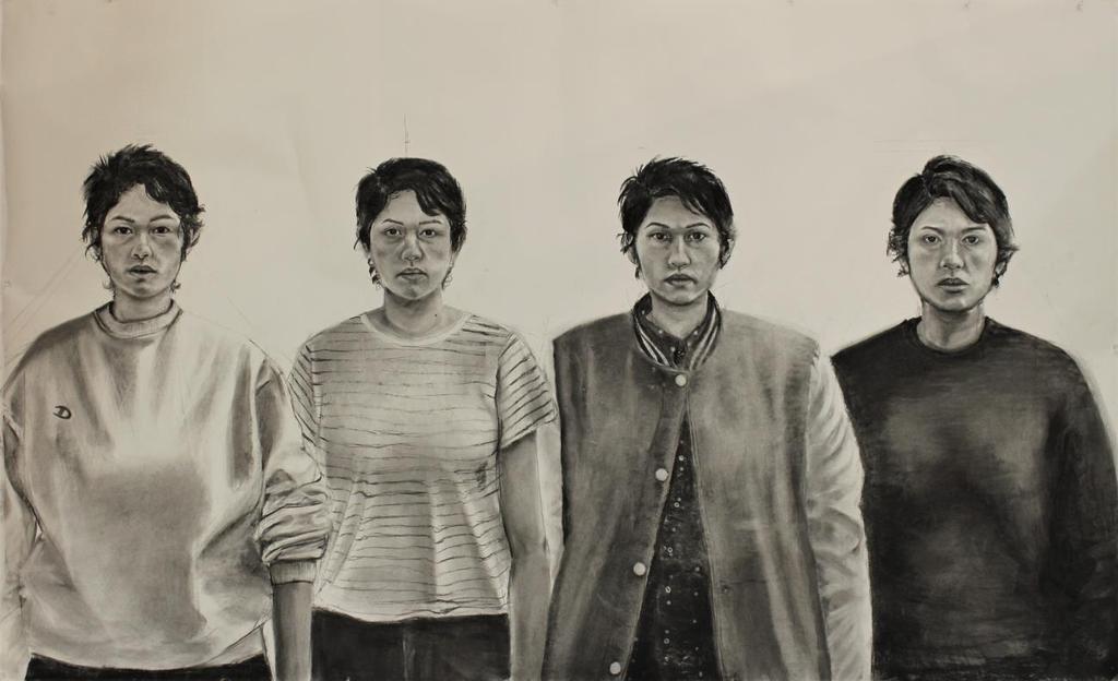 Mardueño 13 Figure 4 Fulano, Mengano, Zutano, and Perengano (Self-Portrait), charcoal on paper.
