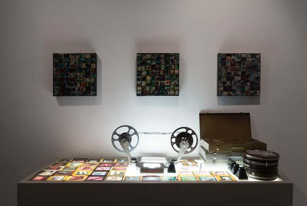 The show ranges from slide projections to abstract slide-riddled canvases to possibly my favorite work, Objects from Luther s Life 1962-2015, featuring a collection of objects as varied as baby shoes