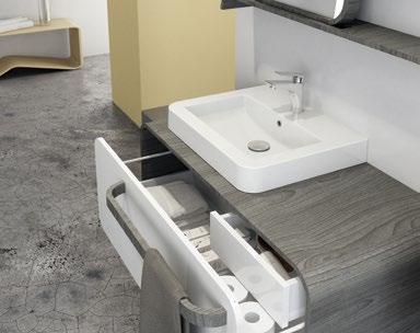 dimensions. The Sott Aqua counter-top washbasin is offered in 50 and 60 cm options.
