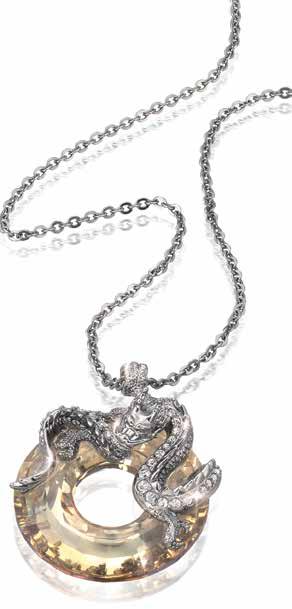 15% OFF 58. Swarovski Dragon Pendant Inspired by the legendary Chinese dragon, this fascinating pendant symbolizes power, strength and luck.
