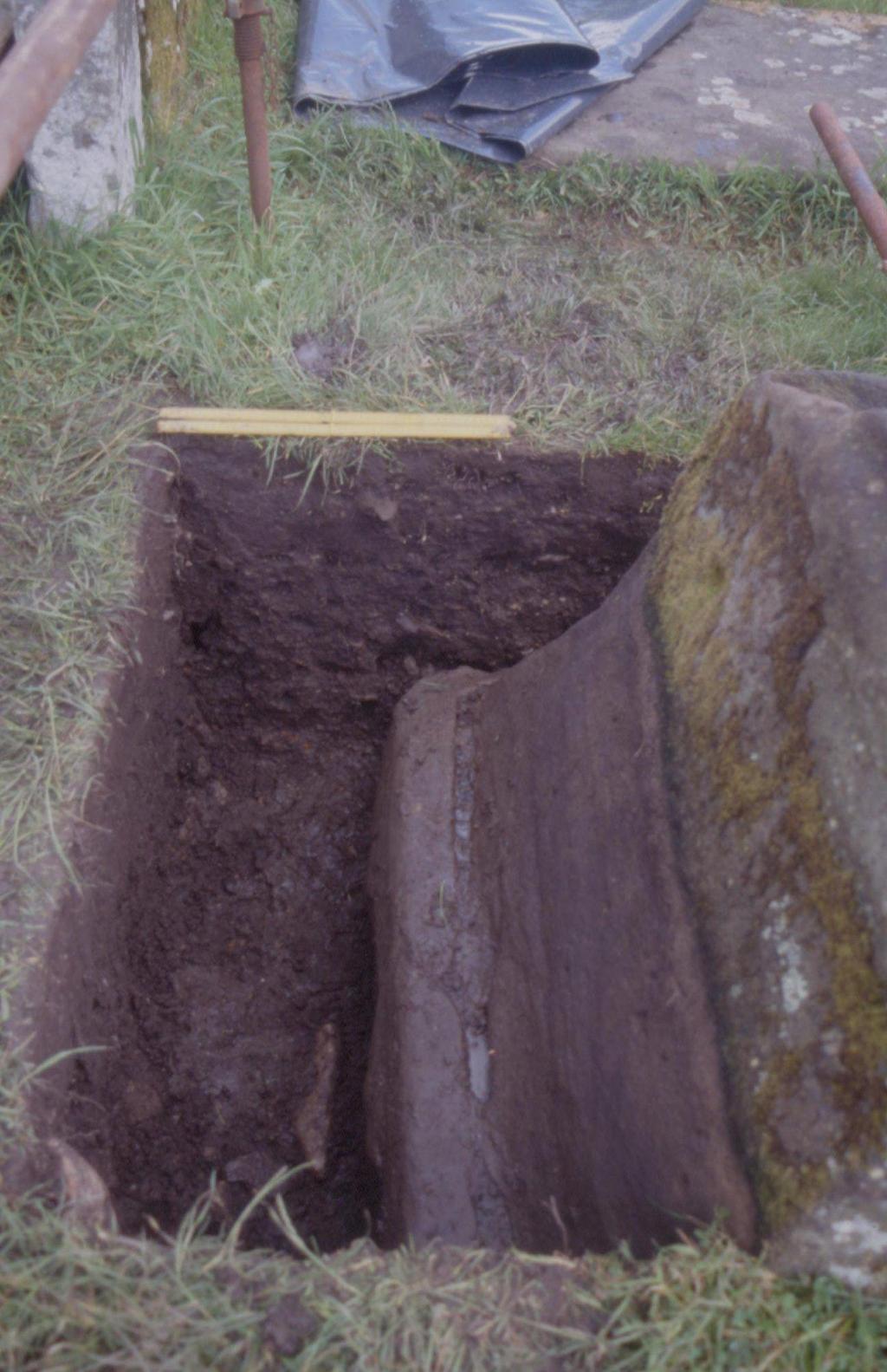 Plate Five: Trench Two following partial excavation of humic layer (Context No.2) (looking north).