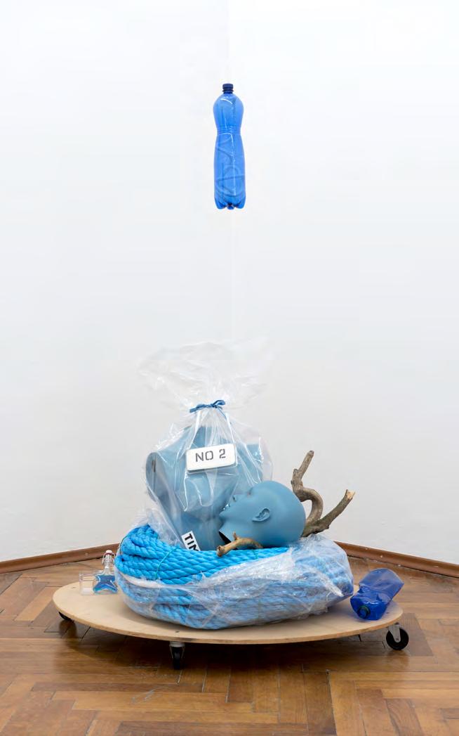 Archaeology of Blue Remains, 2017 Installation Mixed media (plastic bottles, ropes,