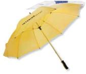 umbrella with fiberglass frame and EVA foam handle with matching coloured inset.