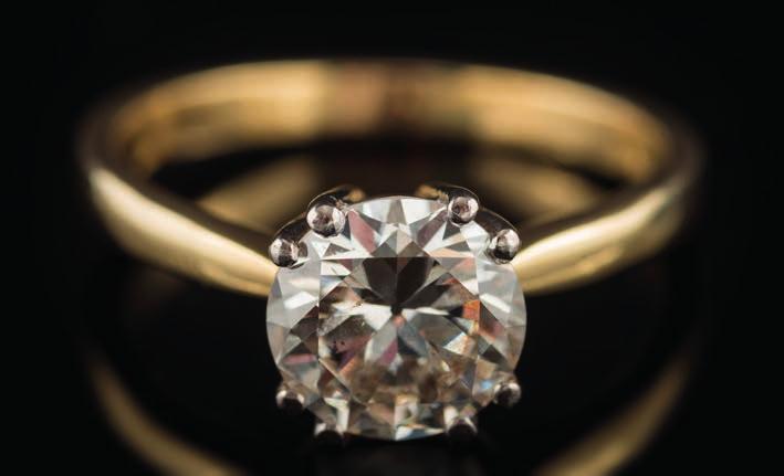 509 A diamond solitaire ring the circular, brilliant-cut diamond approximately 8.6mm diameter x 4.