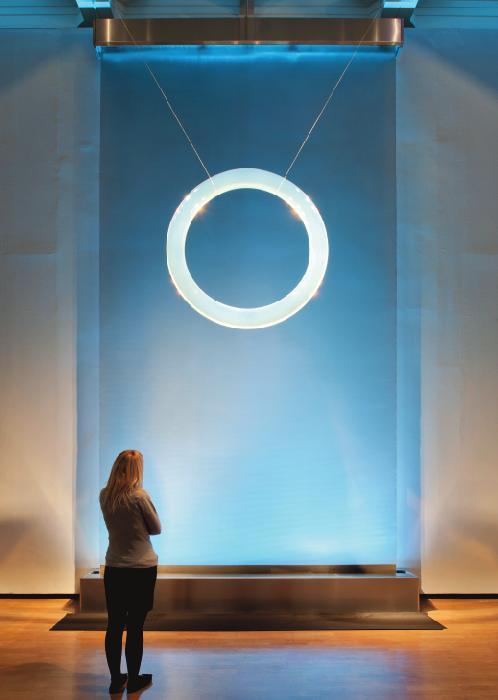 Ring, 2012. Lucite and stainless steel cables, 3 x 49.5 in. diameter.